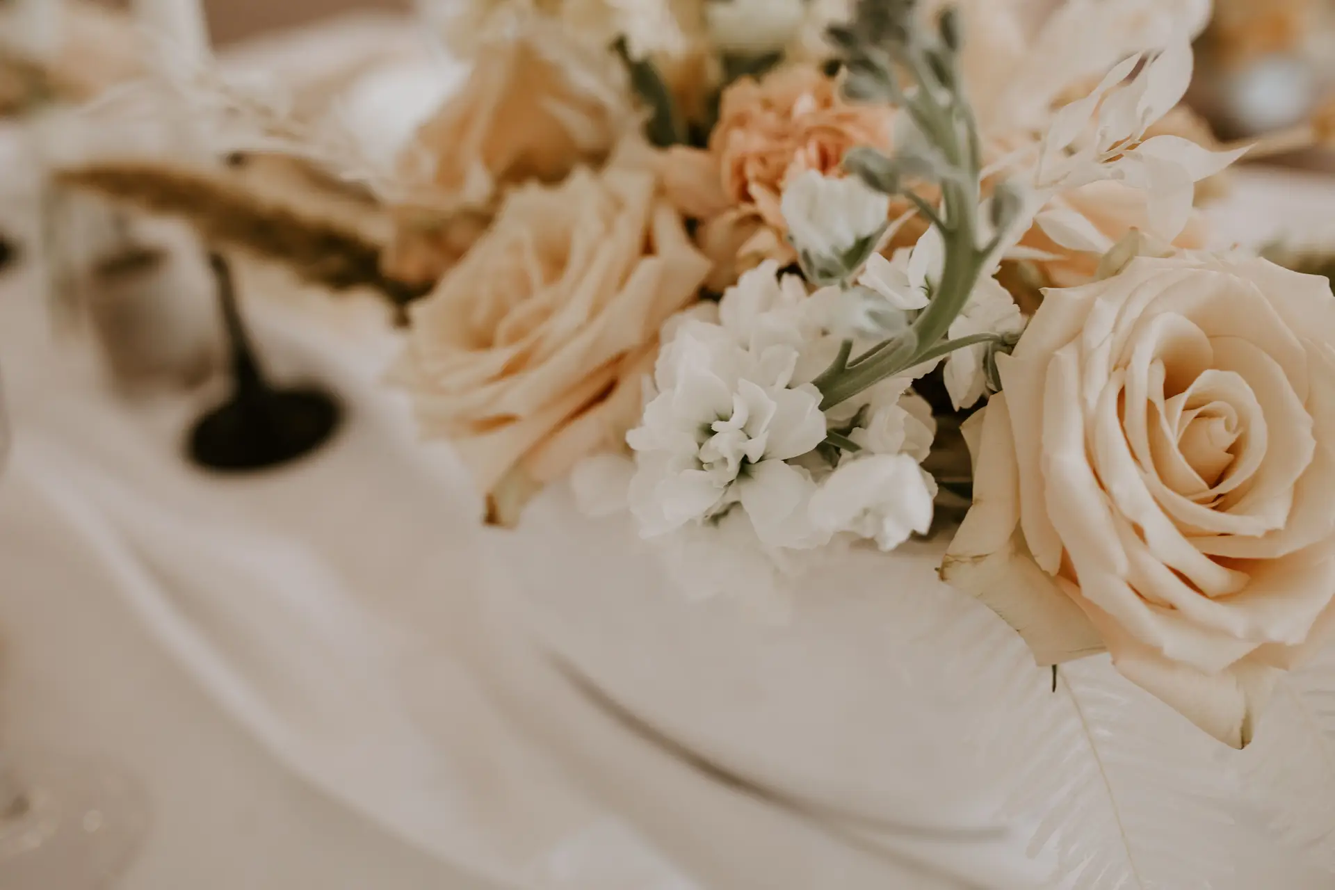 Bridal bouquet with pastel roses